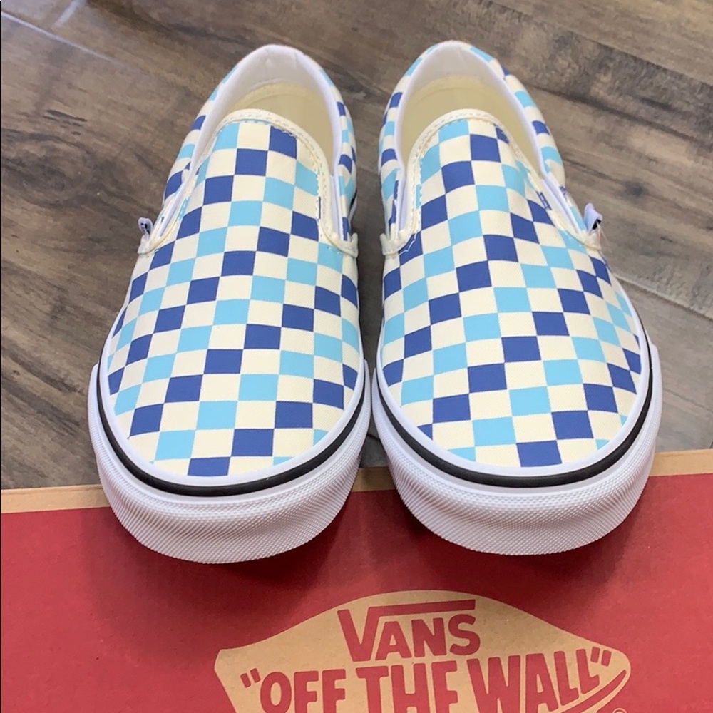 •Vans Classic Slip-On Checkerboard Blue Topaz wmns - Picture 9 of 16